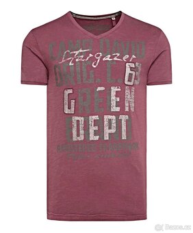 Pánské tričko Camp David Vintage Rebel Red Vínová L (nové) - 3