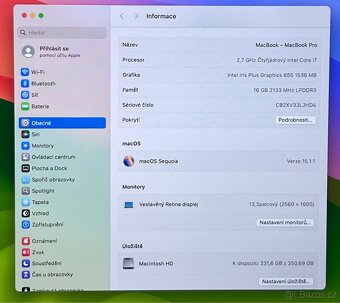 MacBook Pro 13” 2018/16GB RAM/Intel i7/256GB SSD/ Záruka - 3
