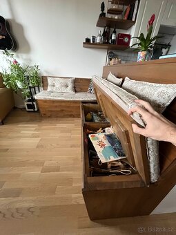 Masivni lavice s uloznym prostorem a polstrovanim - 3