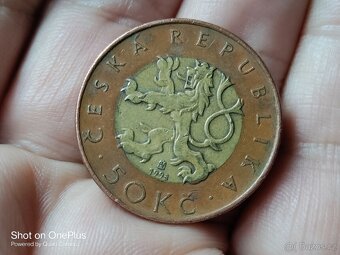 CHYBORAŽBA 50 KČ 1993 NALITEK VE TVARU C NA TŘETÍM PILÍŘI - 3