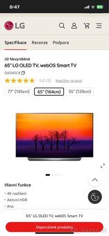 Prodám TV LG oled65c8LLA - 3