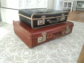 Starý retro kufr koženka Kazeto hnědý - 3