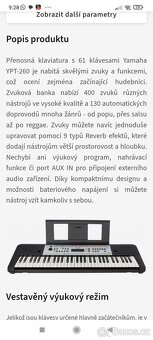 Klávesy Yamaha YPT 260 - 3