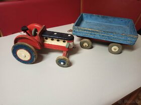 Starožitná hračka traktor obrovský - 3