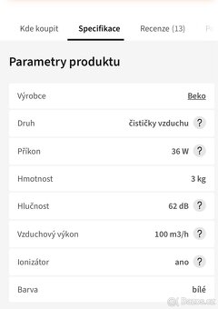Čistička vzduchu Beko ATP5500N - 3