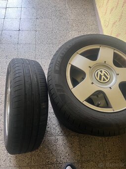 Originál VW ALU kola 6Jx15 H2 ET 38 + letní pneu Fulda 195/ - 3