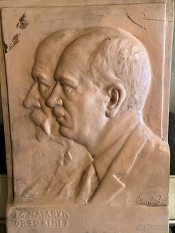 Keramická plastika T.G.Masaryk, DR.ED.Beneš - 3