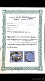 Zlatý prsten se safíry a diamanty - 3