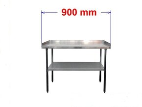 Pracovni nerezový stůl 90/60 cm +zadní hrana - 3