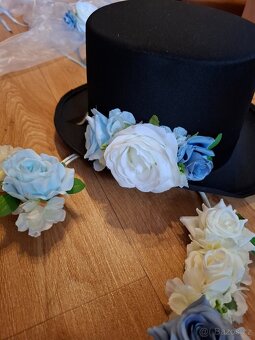 Svatební dekorace na auto - modrá - 3