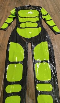 Latexovy catsuit - čierna - zelená - S - 3