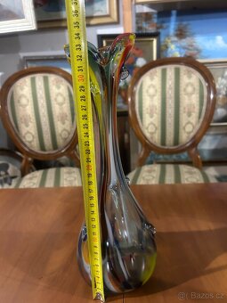 Ručně foukaná váza brokové sklo - 3