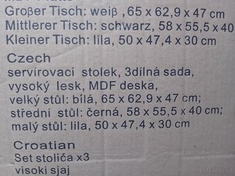 Sada tří stolečků NOVÉ ORIG. ZABALENÉ - 3