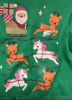 Krásný nový holčičí Vánoční svetřík H&M vel.98/104 - 3