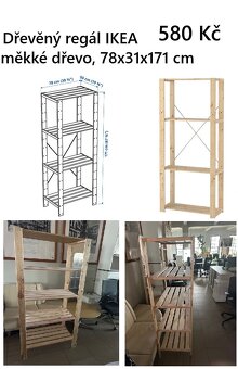 prodám regál dřevěný IKEA - 3