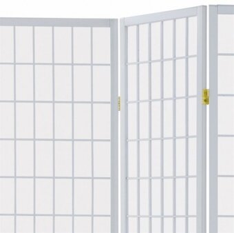 Dřevěný paravan 3 dílný s bílou úpravou - 3