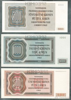Staré bankovky PROTEKTORÁT KOMPLET SESTAVA pěkný stav - 3