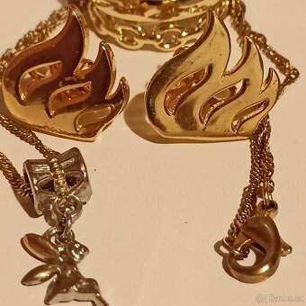 silne zlacene nausnice,prsten,privesek - 3