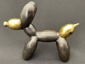 Socha bronz/mosaz Ballon dog - menší, patina - 3