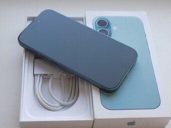 APPLE iPhone 16 256GB Modrozelný - ZÁRUKA - 100% BATERIE - 3