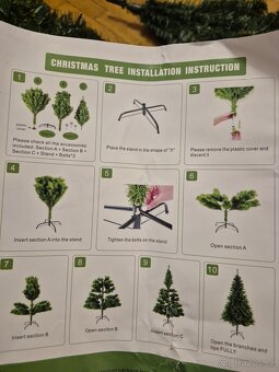 Nový umělý vánoční stromek,  240 cm - 3