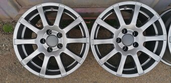 4ks Alu kola 5X100 15" Rapid,Octavia 1- TOP STAV - 3