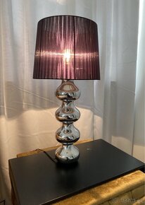 designová lampa, Lampička na noční stolek černá , stříbrná - 3
