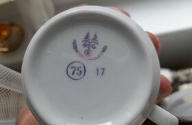 Porcelánová sada 6 šálků s podšálky porcelánka Chodov (Haas - 3