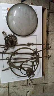 Lustr secesní mosazný , zajímavý širm - 3