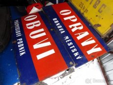 Staré smaltované cedule Opravy Obuvi. - 3