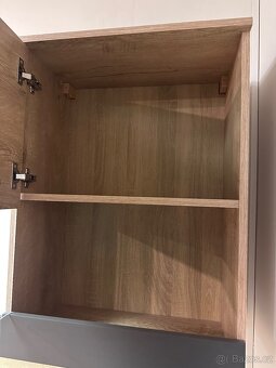 Obývací stěna - dub lefkas a šedý mat - 3