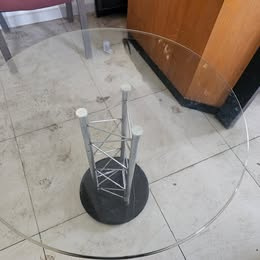 Skleněné kulaté stolky 6 kusů - 3