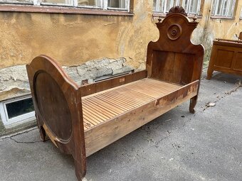 ✅ Starožitná postel z masivu | ozdobné řezbování - 3