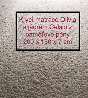 Vrchní paměť. matrace 200x150x8 cm se snímatelným potahem - 3