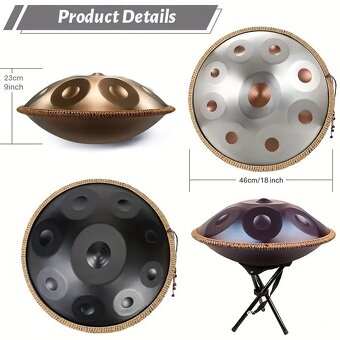 Buben Handpan Drum 46cm 9 tónů 440hz - 3