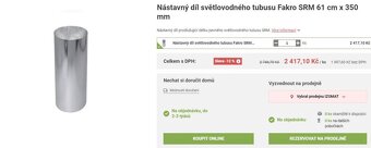 Světlovod Fakro SRF 350 a Tubus SRM 350 3x - 3