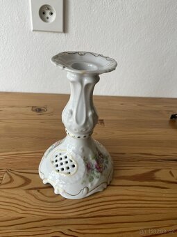 Porcelánový zdobený svícen - 3