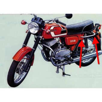 BOČNÍ MADLA - PADACÍ RÁMY -(ŠEDOBÍLÉ) - ČZ 350/472.5 a 472.6 - 3