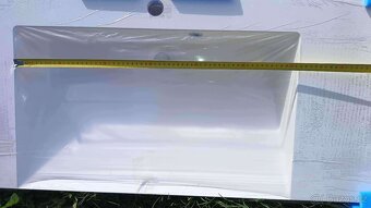 Koupelnové hranaté umyvadlo 120x46cm - litý mramor - 3