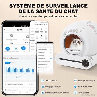 Samočisticí kočičí toaleta, 65 l Automatická - 3