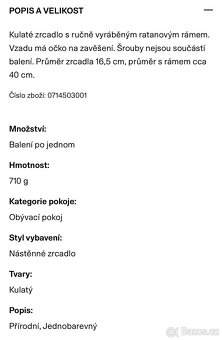 Ratanové zrcadlo IKEA - 3