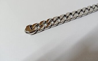 NOVÝ masivní pánský náramek Shiny PANCER Silver Steel š.15mm - 3