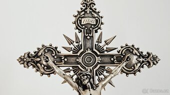 TOP Ag stříbro krucifix lotový punc rok 1858 UNIKAT - 3