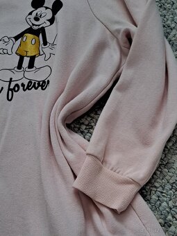 Světle růžová dlouhá mikina Minnie a Mickey Mouse vel.L - 3