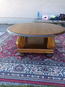 Rustikální konferenční stolek se spodní deskou - 3