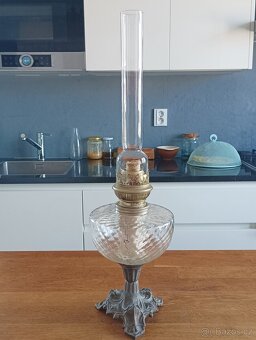 STAROŽITNÁ PETROLEJKA VE STYLU ART NOUVEAU, FRANCIE, 1900 - 3