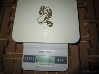 Dekorativní řetízek+přívěsek 14K zlato - 3
