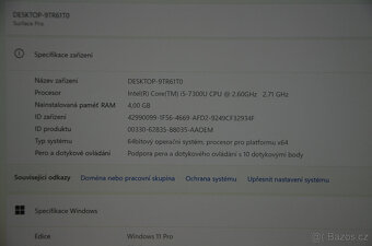 Microsoft Surface PRO 5 i5/4GB/SSD 128GB/záruka - 3