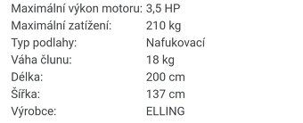 Prodám rybařský člun Elling - T200 AIR široký - 3