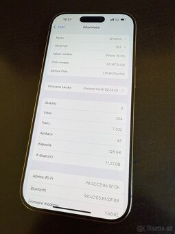 zánovní iPhone 16 pro pouštní titan, 128GB, 100% baterka - 3